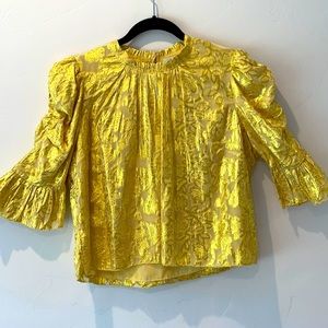 Saylor 3/4 sleeve top, in yellow, size m